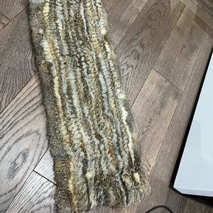 Jocelyn rabbit fur infinity scarf